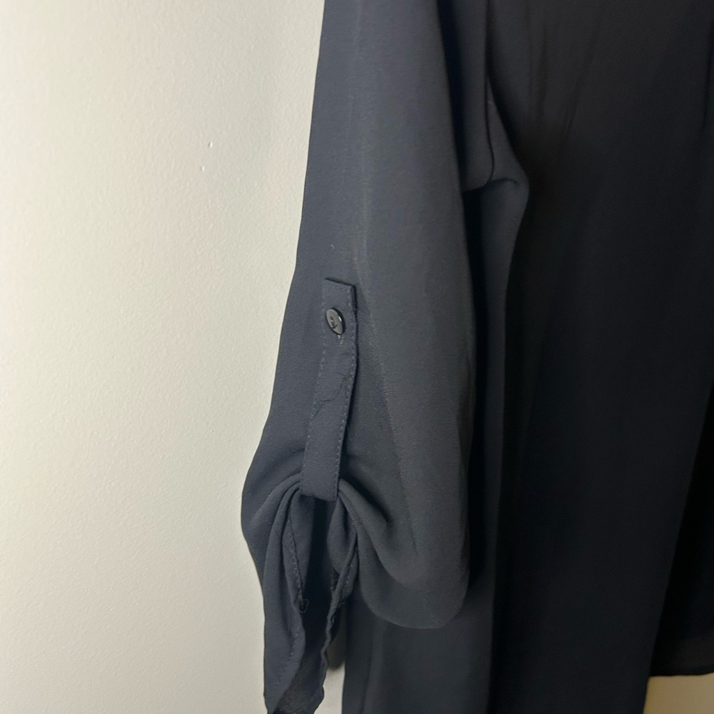 American Dream Black Lace-Up Blouse - Picture 6 of 6